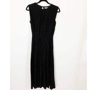 & Other Stories Black Pleated Cotton Dress